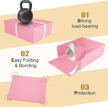 Gift Box, 16.5x13x5.5 inches Large Pink Gift Boxes with Lids for Presents, Birthday Box Contains Card Ribbon Shredded Paper Filler, Gift Wrap Boxes for Valentine Mother's Day Christmas Anniversary