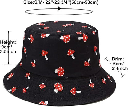Quanhaigou Bucket Hat for Men Women,Packable Reversible Printed Sun Hats,Fisherman Outdoor Summer Travel Hiking Beach Caps