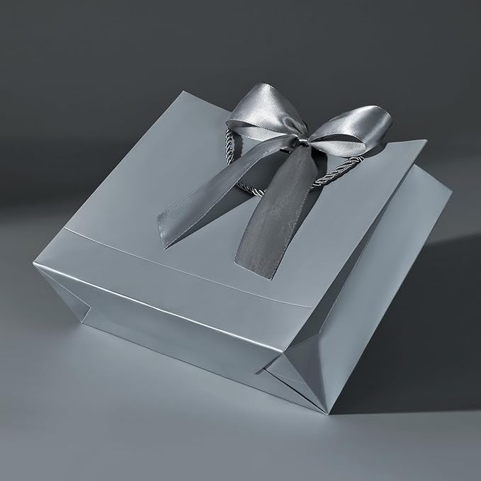 JMANNI Gift Bags, 1PCS Gift Bags Large with Ribbon and 1 Greeting Cards 2 Tissue Paper, Portable Paper Gift Bag with Handles, Birthday Gift Bags,Present Bags for Wedding Party Mothers Day