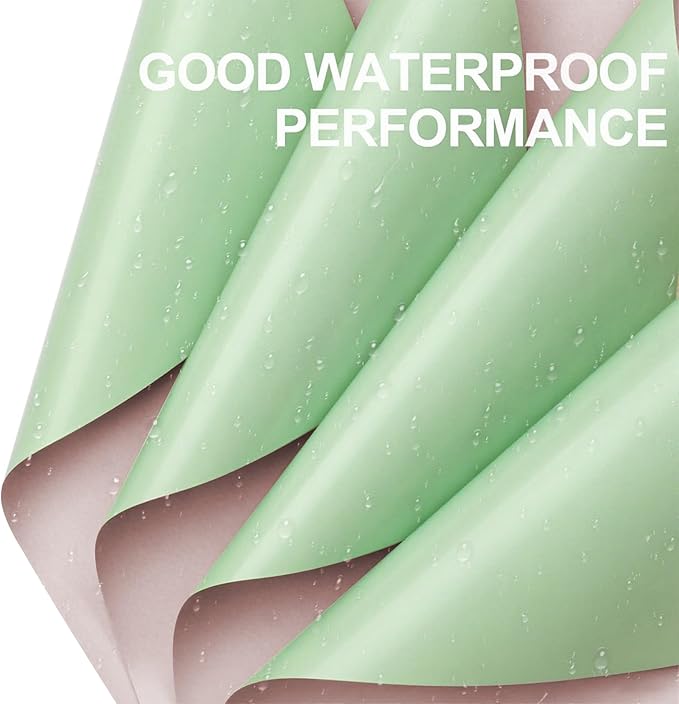 WRAPAHOLIC 20 Sheets Flower Wrapping Paper - 22.4 x 22.4 inch Mint Green Color Water-Resistant Floral Bouquet Wrapping Paper, Florist Supplies Packaging for Christmas Wedding Birthday Gift DIY