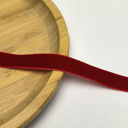 Chenkou Craft Christmas Red 25 Yards 5/8" Velvet Ribbon Lots Bulk (Red, 5/8"(15mm))