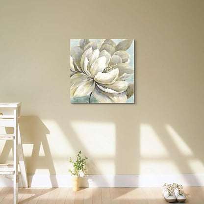 summer melody Vintage Floral Canvas Wall Art - Modern Peony Painting Abstract Botanical Picture Prints Traditional Flower Artwork for Bedroom Living Room