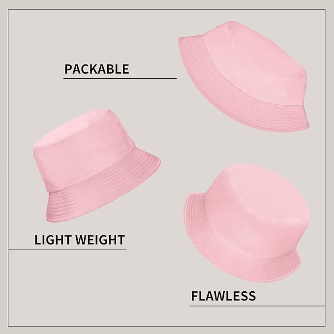 Rosoz 1 & 2 Pack Bucket Hat for Women Men Summer Travel Beach Sun Hat Outdoor Cap Unisex Bucket Hats