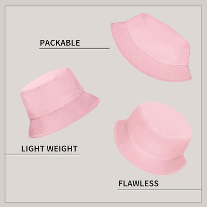 Rosoz 1 & 2 Pack Bucket Hat for Women Men Summer Travel Beach Sun Hat Outdoor Cap Unisex Bucket Hats