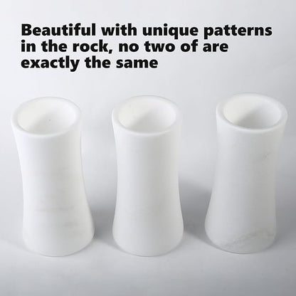 White Marble Vase for Flowers, 8.66" Minimalist Modern Frosted Flower Vase for Home Decor, Decorative Vases for Centerpieces, Living Room, Dining Table, Office, Boho Farmhouse Decor