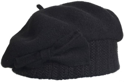 VECRY Lady French Beret 100% Wool Beret Floral Dress Beanie Winter Hat