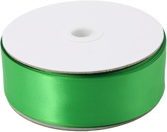 Green Double Faced Satin Ribbons 1-1/2 inch Flower Boutique Gift Wrapping Ribbon 1.5inch 50yards Fabric Silk Bow Ribbon for Valentine's Day & Mother's Day DIY Crafts Hair Headband-Sewing