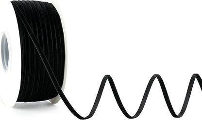 MAYREEL Black Velvet Ribbon 1/8 Inch Vintage Thin Ribbon for Wedding Invitations Gift Wrapping Party Favor Boxes Crafts 50 Yards