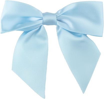 7Rainbows 20pcs Boutique 4.5" Light Blue Satin Ribbon Bows for Craft Sewing Scrapbooking Wedding and Gift Wrapping