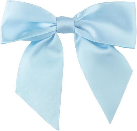 7Rainbows 20pcs Boutique 4.5" Light Blue Satin Ribbon Bows for Craft Sewing Scrapbooking Wedding and Gift Wrapping