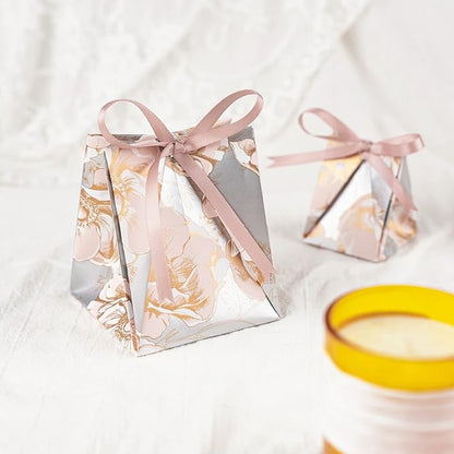 WRAPAHOLIC 30 Inch Reversible Floral Wrapping Paper - 30 Inch X 33 Feet - Sliver Flower Wrapping Paper for Wedding, Birthday, Valentines' Day, Baby Shower, Anniversary, Bridal Shower