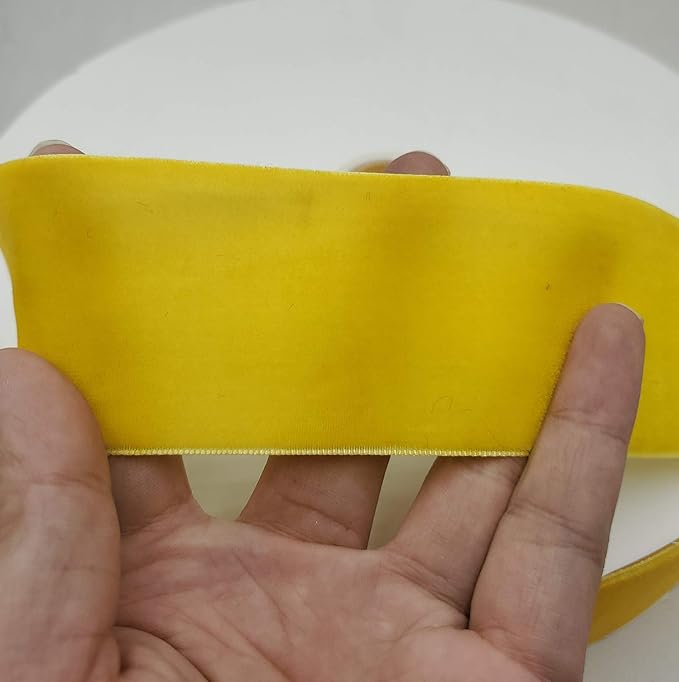 10 Yards Velvet Ribbon Spool (Yellow, 2")