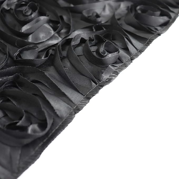Efavormart Wonderland Rosette Premium Table Runners for Weddings Party Banquets Decor Fit Rectangle and Round Table - Black