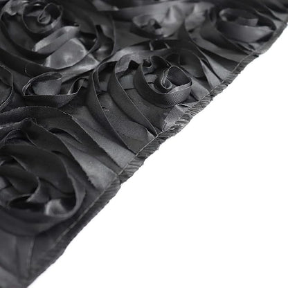 Efavormart Wonderland Rosette Premium Table Runners for Weddings Party Banquets Decor Fit Rectangle and Round Table - Black