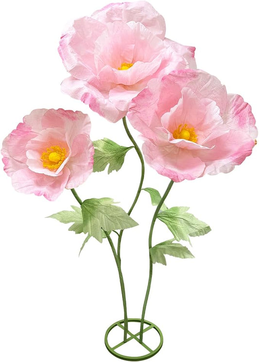 Giant Artificial Flowers for Decoration, Huge Birthday Party Mother's Day Valentine Backdrop with Standing Base Store Window Display Wedding Reception Banquet Ceremony Floral Decor, Light Pink