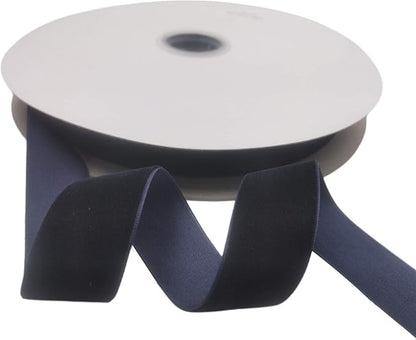 Nylon Velvet Ribbon Single Faced,1 Inch X 25Yards Spool (Navy Blue)