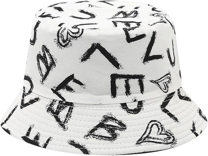 Quanhaigou Bucket Hat for Men Women,Packable Reversible Printed Sun Hats,Fisherman Outdoor Summer Travel Hiking Beach Caps
