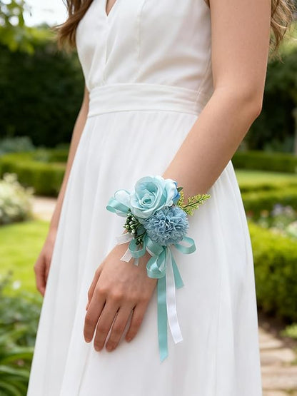 Rose Wrist Corsage Wristlet Band Bracelet Wedding Wrist Corsage Artificial Flowers Bracelet Homecoming Prom Corsages Wristlet for Women Bride Bridesmaid Wedding Prom Anniversary