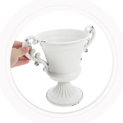 Ciieeo Retro High-Footed Trophy Vase Decorative Pedestal Planter for Indoor Outdoor Use Elegant Floral Arrangement Urn for Garden Wedding Centerpieces and Home Decor