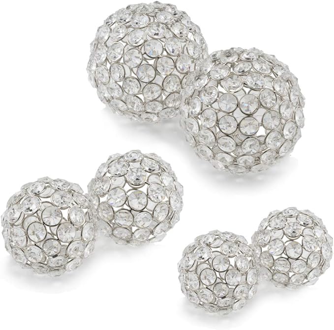 Modern Day Accents Facetas 3" Gold Cristal Spheres - Set of 2