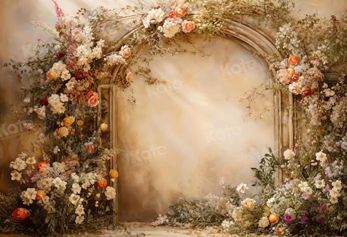 Kate Flower Wall Backdrops Arch Pregnant Wedding Party Supplies Photo Shoot Portrait Photo Background, 10x6.5ft