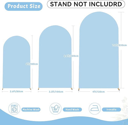 7.2FT Blue Arch Backdrop Cover - Polyester Fitted Wedding Arch Stand Covers Round Top Chiara Arch Backdrop Cover for Birthday Party Banquet Photo Background Decoration