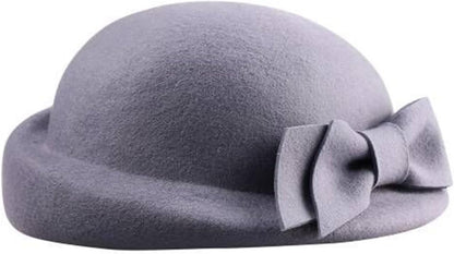 Women Wool Felt Ribbon French Fashion Vintage Millinery Beret Hats Top Cap Ladies Party Wedding Fedoras Chapeau