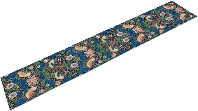 William Morris Floral Table Runner, Vintage Flowers Botanical Printed Table Runner for Home Kitchen Dining Table Decoration,13x60 Inch