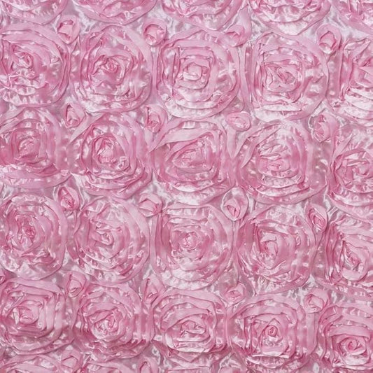 Efavormart Wonderland Rosette Premium Table Runners for Weddings Party Banquets Decor Fit Rectangle and Round Table - Pink