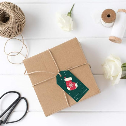 Andaz Press Christmas Holiday Season Classic Gift Tags, Merry Christmas to from Classic Favor Tags, Christmas Snowflake Stocking Design, for Holiday Events, Parties, and Favors, 60-Pack