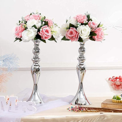 Sziqiqi Pack of 10 Fake Flowers, Silk Rose Flowers, Suit for Wedding/Party Centerpiece Road Lead Flower Rack Decorations, 10 Pieces