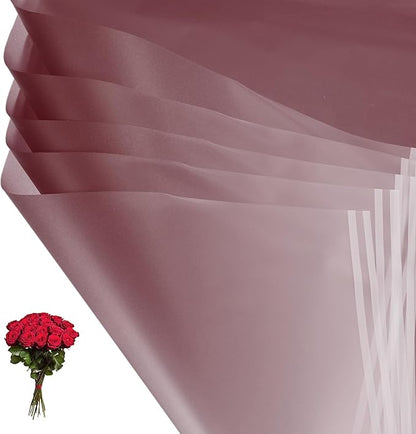 PATIKIL Flower Gift Wrapping Paper, 20 Sheets Waterproof Bouquet Paper Wrap Florist Supplies Packaging Floral Papers for Wedding DIY Craft Valentine Mother's Day, Dark Red