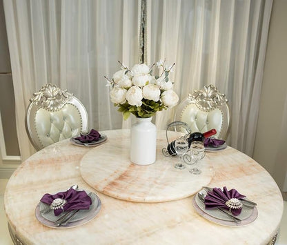 Fule 2 Pack Large Artificial Peony Silk Flower Bouquets Arrangement Wedding Centerpieces (Cream White)