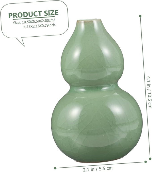 Cabilock 1pc Gourd Shape Hydroponic Vase Elegant Ceramic Flower Arrangement Decor Unique Home Decoration for Office and Restaurant for Friends
