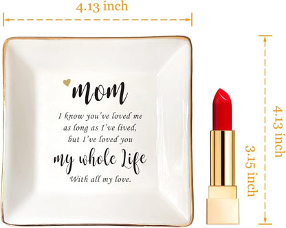 HOME SMILE Ceramic Ring Dish Jewelry Tray for Mom Sister Friends