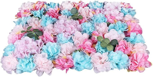 CNCEST 12Pcs Flower Panels,15.7"x 23.6" Artificial Flower Wall Panel, Flower Backdrop Wall for Home Party Wedding Christmas Festival Photo Backgdrop Decor (Colorful-12pcs)