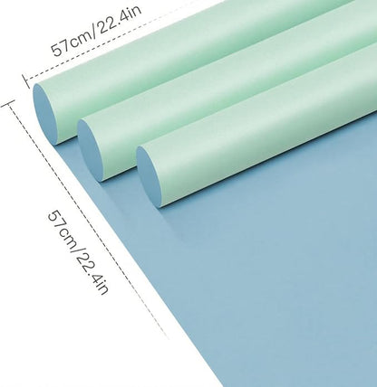 WRAPAHOLIC 20 Sheets Flower Wrapping Paper - 22.4 x 22.4 inch Misty Blue Color Water-Resistant Floral Bouquet Wrapping Paper, Florist Supplies Packaging for Wedding Birthday Gift DIY