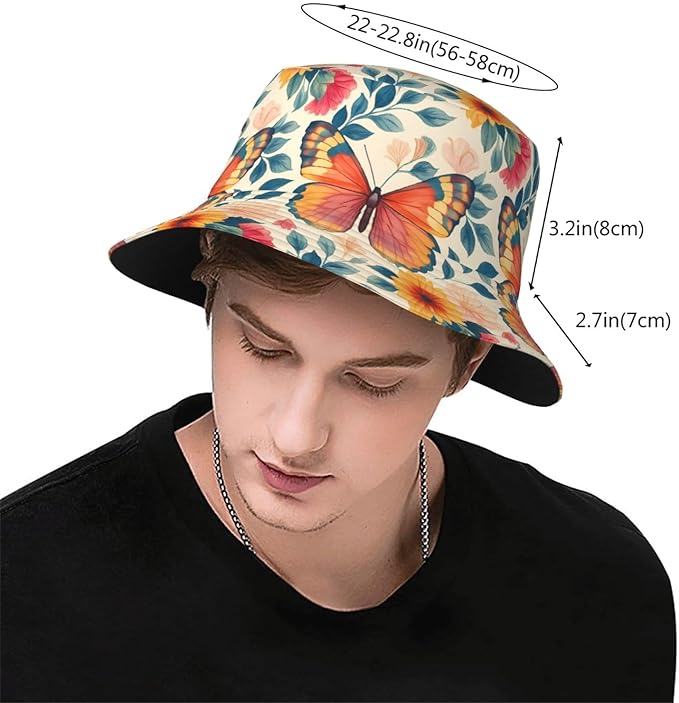 Christmas Navy Blue Tree Bucket Hat Novelty Sun Hats Trendy Fisherman Cap for Men and Women