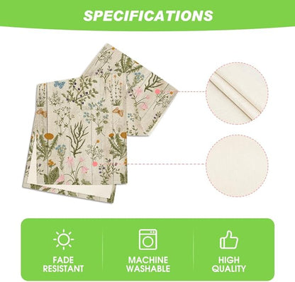 Artoid Mode Wood Wild Flowers Floral Spring Table Runner, Seasonal Summer Kitchen Dining Table Decoration for Home Party Decor 13x120 Inch