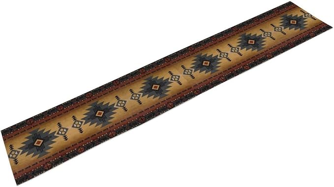 Aztec Table Runner, Southwestern Ethnic Geometric Triditional Table Runner Table Setting Decor for Kitchen Garden Farmhouse Party Holiday Dinner Home, 13x70 Inch