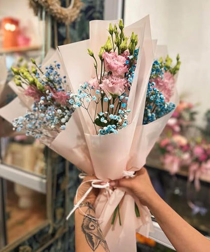 WRAPAHOLIC 20 Sheets Flower Wrapping Paper - 22.4 x 22.4 inch Pure Pastel Pink Water-Resistant Floral Bouquet Wrapping Paper, Florist Supplies Packaging for Wedding Birthday Gift DIY