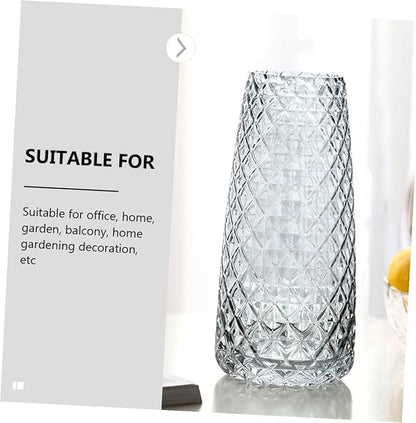 Square Glass Vase Smoky Transparent Hydroponic Plant Container for Indoor Outdoor Home Decor Simple Artistic Flower Arrangement Holder
