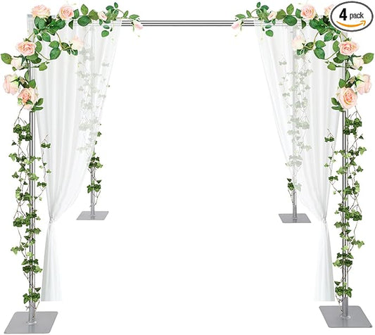 9.84ft Square Backdrop Stand Heavy Duty 4 Post Backdrop Stand Kit Pipe and Drape Photo Background Support Kit Party Back Drop Adjustable Stand Adjustable Metal Frame with Flat Base