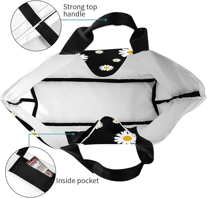 Sunflower Tote Bag For Women, Waterproof Shoulder Bags Big Reusable Grocery Handbag For Shopping Picnic Work Beach