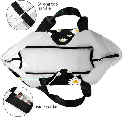 Sunflower Tote Bag For Women, Waterproof Shoulder Bags Big Reusable Grocery Handbag For Shopping Picnic Work Beach