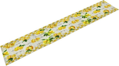 Lemon Table Runner , Summer Yellow Fruits Green Leaves Kitchen Dinning Table Decoration for Indoor Outdoor Home Party Decor 13x120 in
