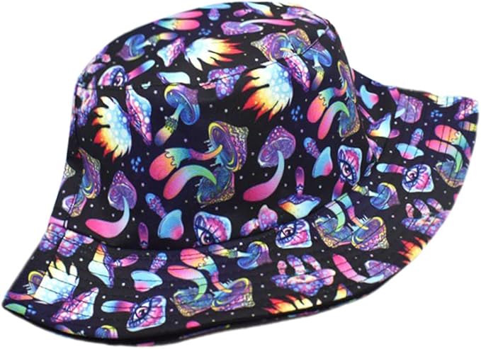 Malaxlx Unisex Bucket Hat Beach Sun Hat Aesthetic Fishing Hat for Men Women Teens, Reversible Double-Side-Wear
