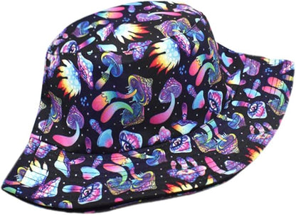 Malaxlx Unisex Bucket Hat Beach Sun Hat Aesthetic Fishing Hat for Men Women Teens, Reversible Double-Side-Wear