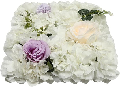 Gdrasuya10 12PCS Artificial Flower Wall Panel Wedding Backdrop Event Party Photography Flower Wall Background Realistic Flower Wall Backdrop Faux Floral Wall Decor