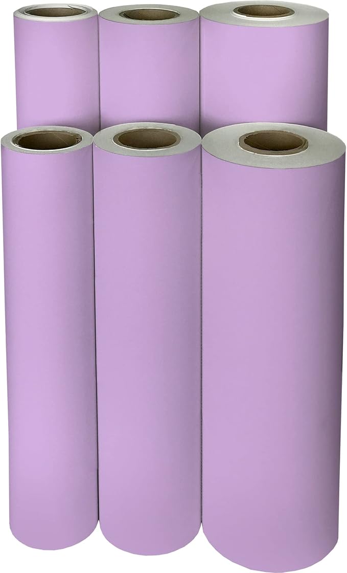 Jillson Roberts Bulk Gift Wrap, Everyday Gift Wrapping Supplies, Lavender Matte, Full Ream 833 feet x 24 inches